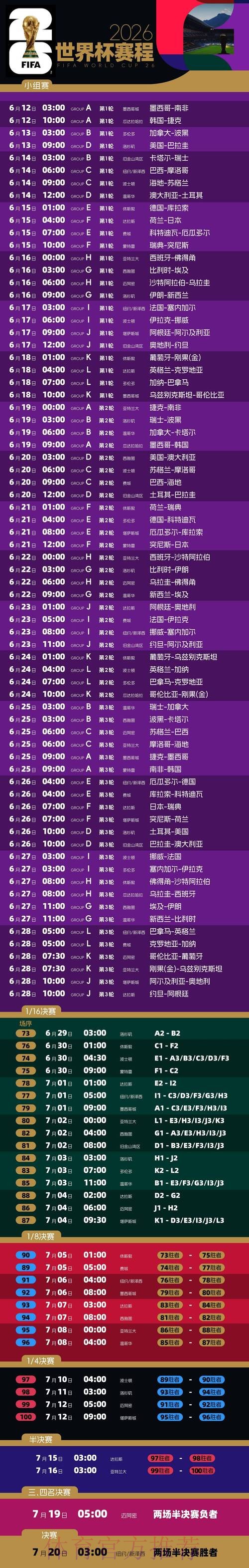 2026世界杯完整赛程今日高清直播直播平台 2026世界杯完整赛程今日高清直播直播平台